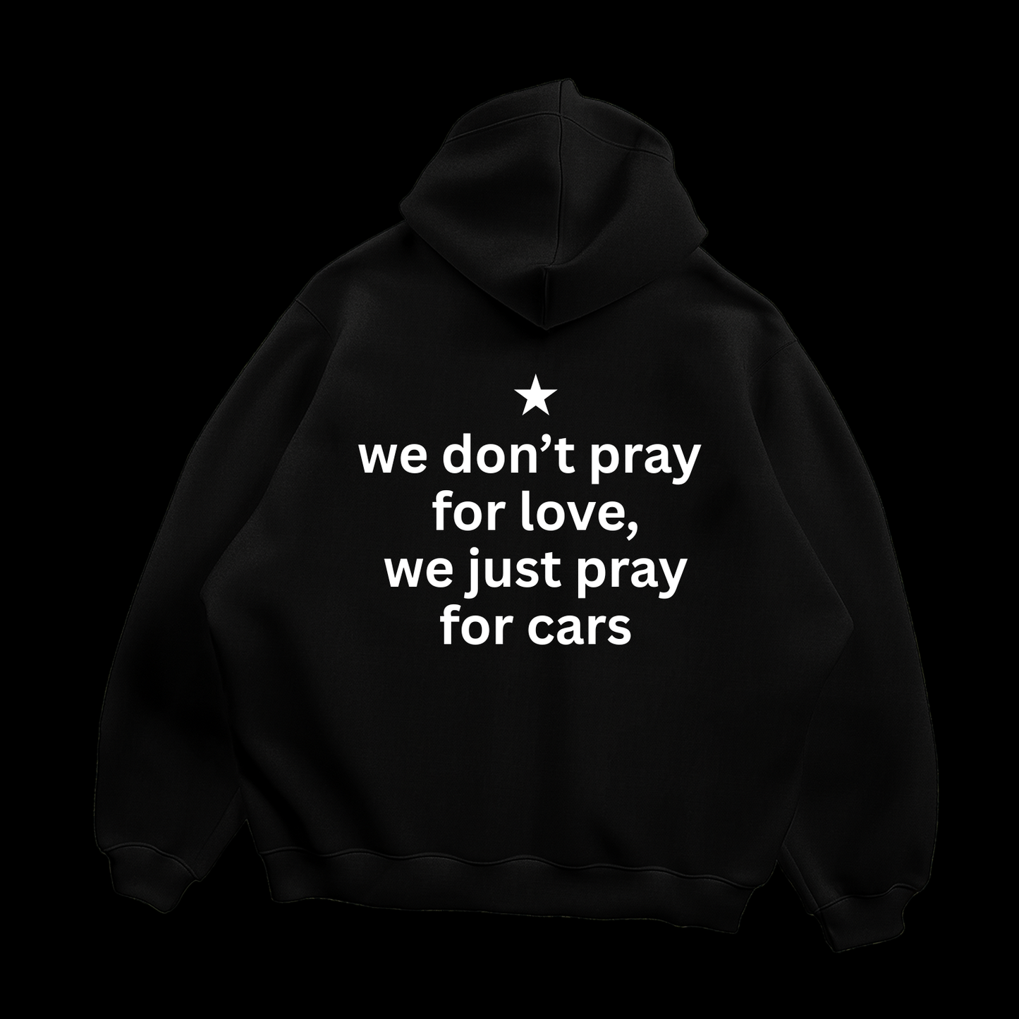 LOVE FOR CARS HOODIE LAADLO OVERSIZED-BLACK